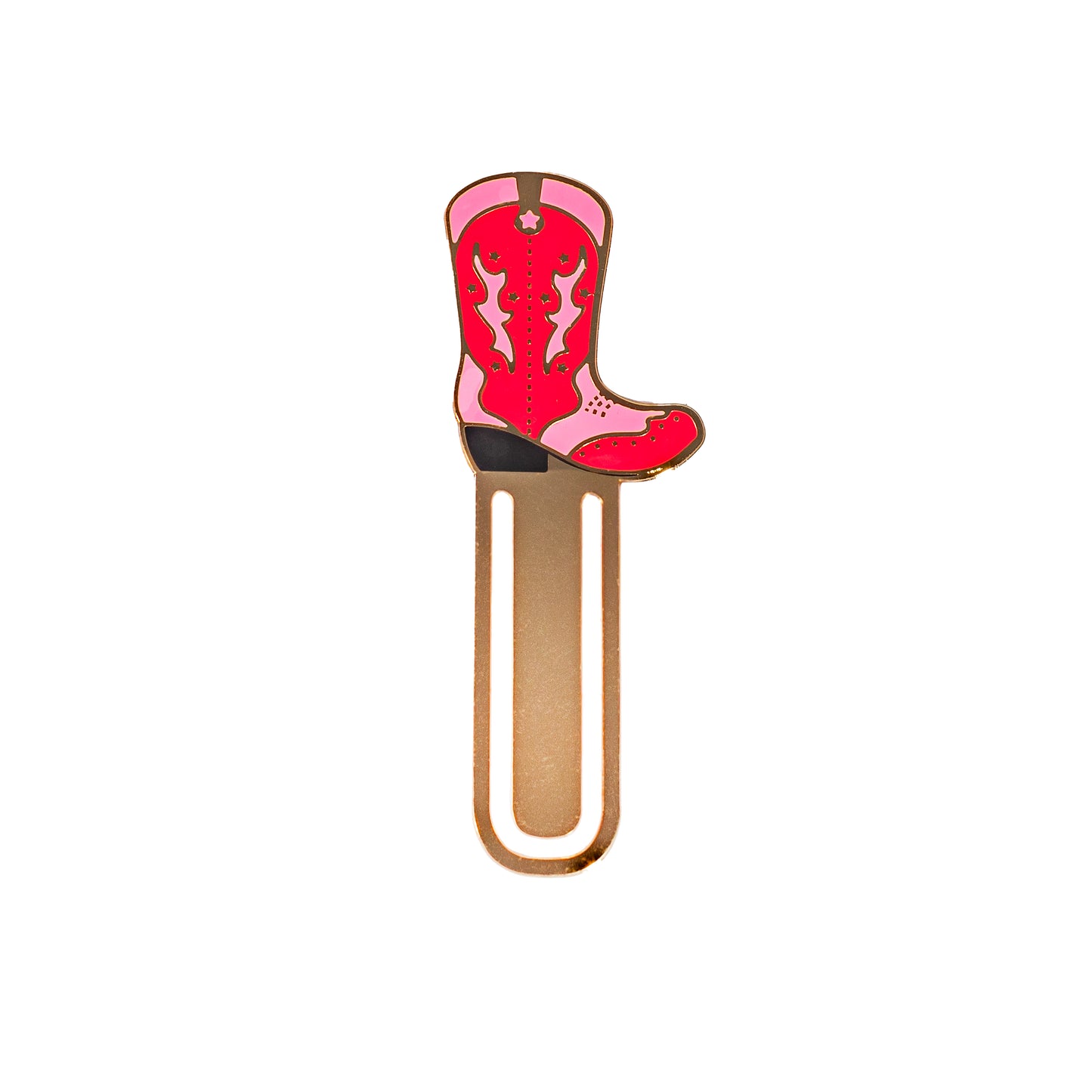 Red Cowboy Boot Metal Bookmark