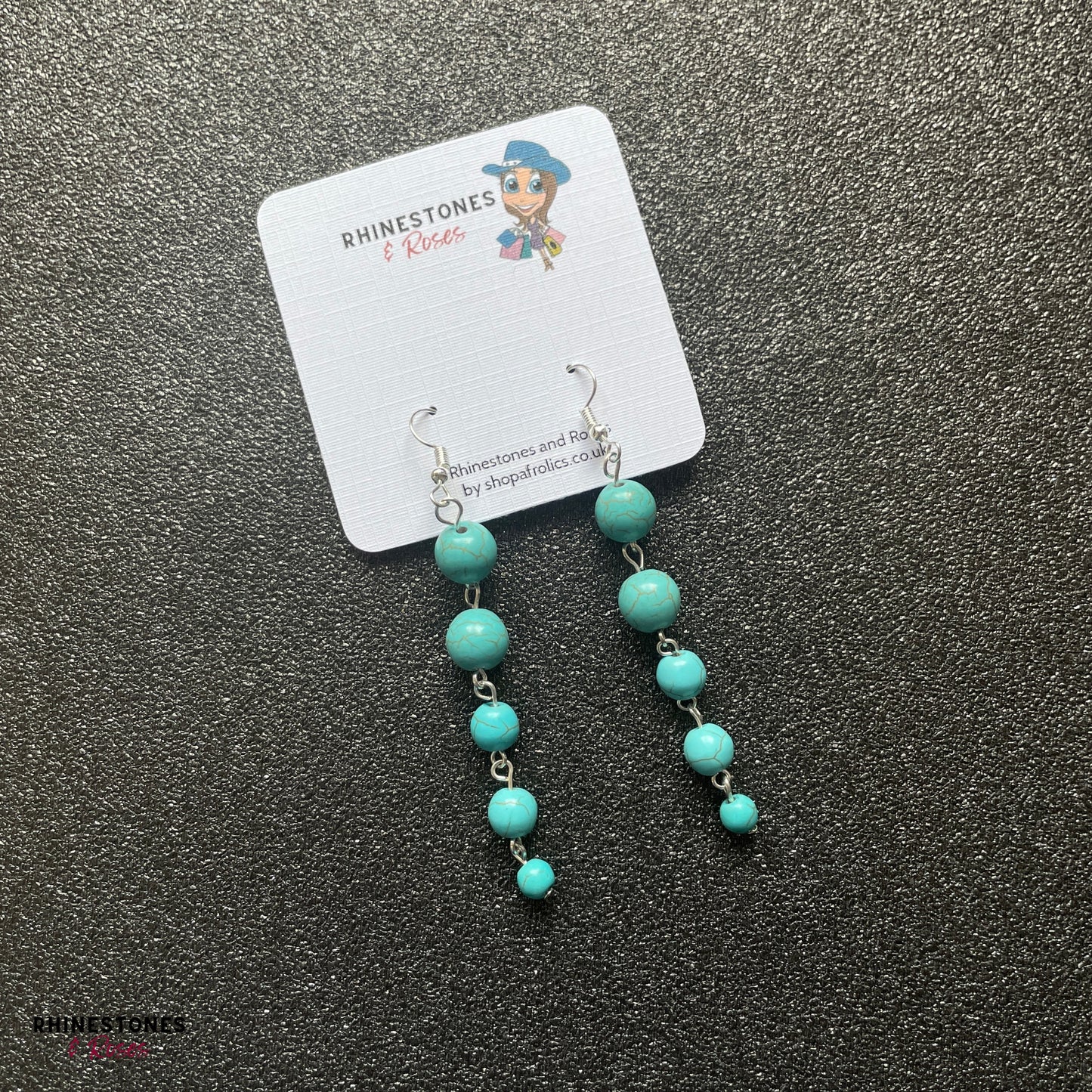 Howlite Turquoise Bead Earrings