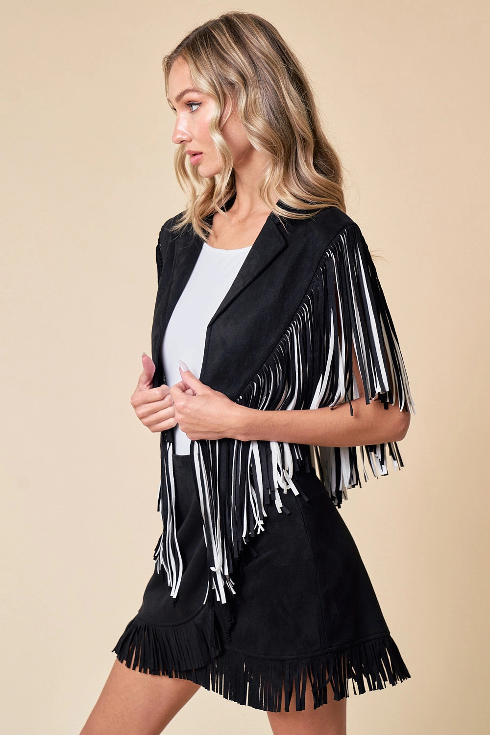 Black and white tassel jacket