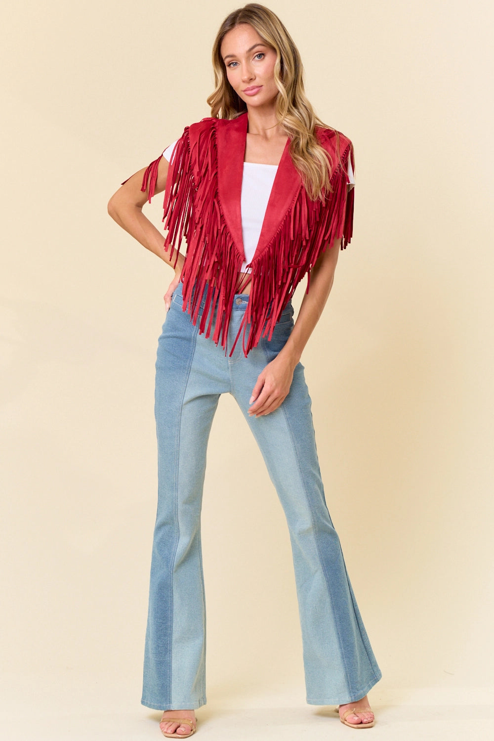 Red tassel shrug