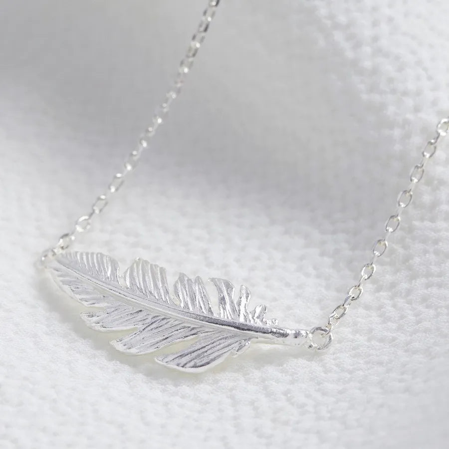 Feather Necklace gold or silver