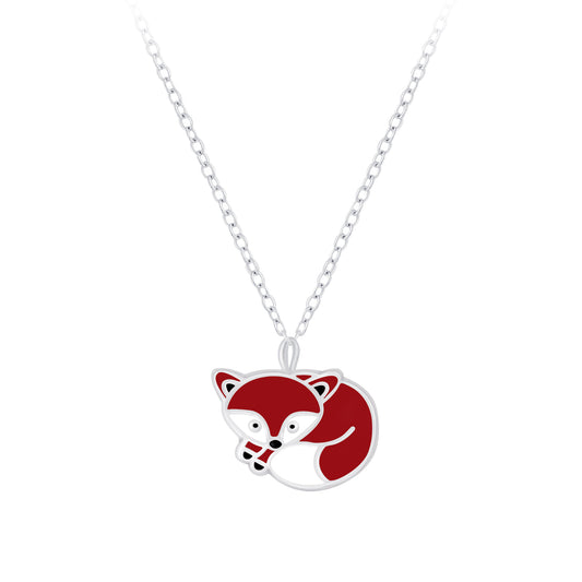 This fantastic fox dainty pendant necklace features a miniature little fox curled up sleeping.