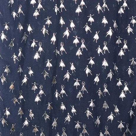 Pretty ballet dancer foil print scarf