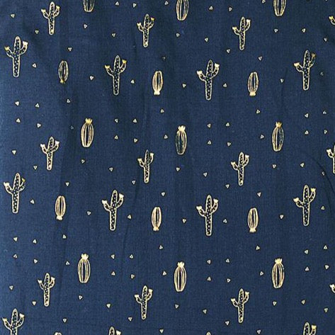 Navy Cactus Foil Scarf