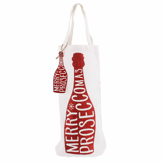 Red Merry Prosecco-mas Bottle Bag