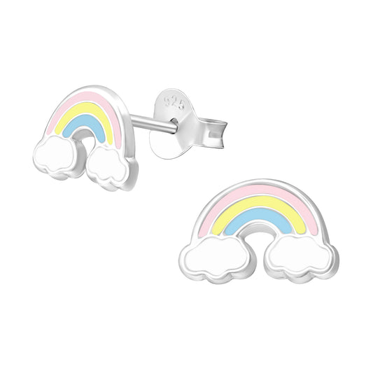 Chase rainbows with these pretty pastel rainbow stud earrings.