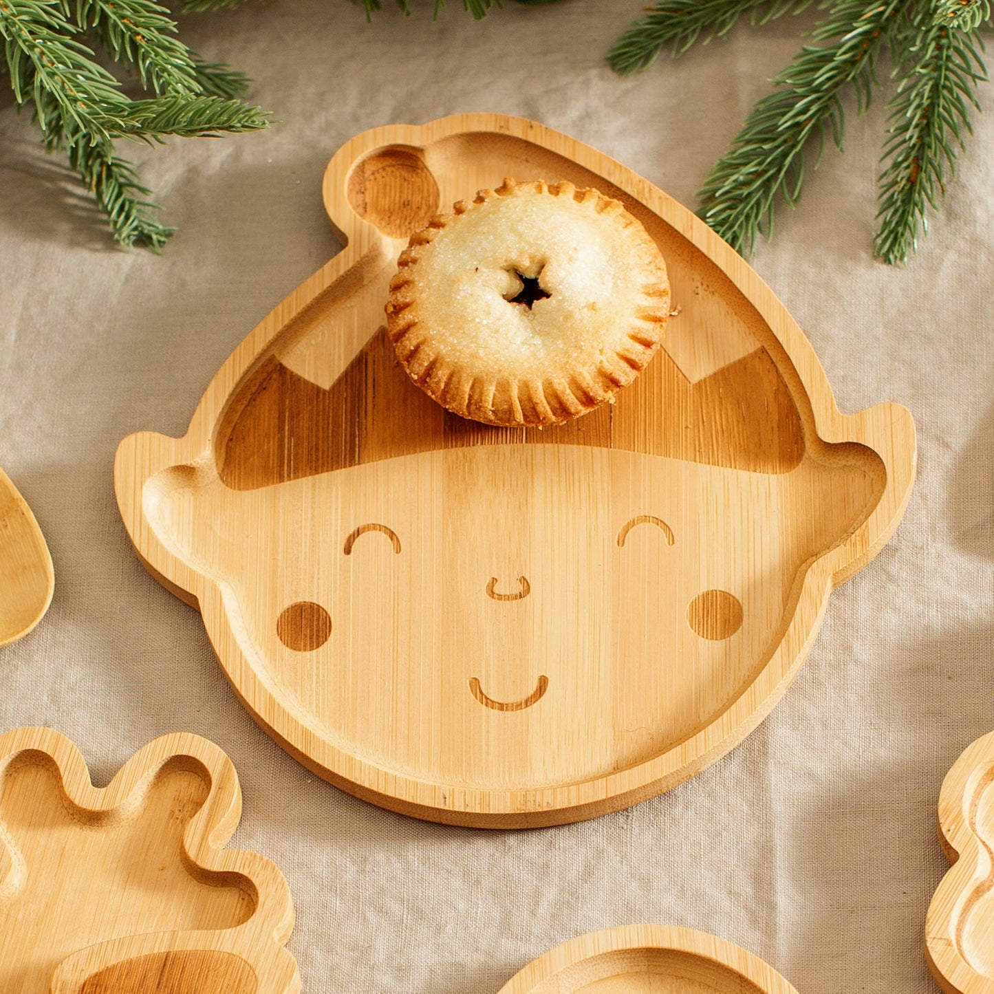 Christmas Elf Baby Toddler Bamboo Plate