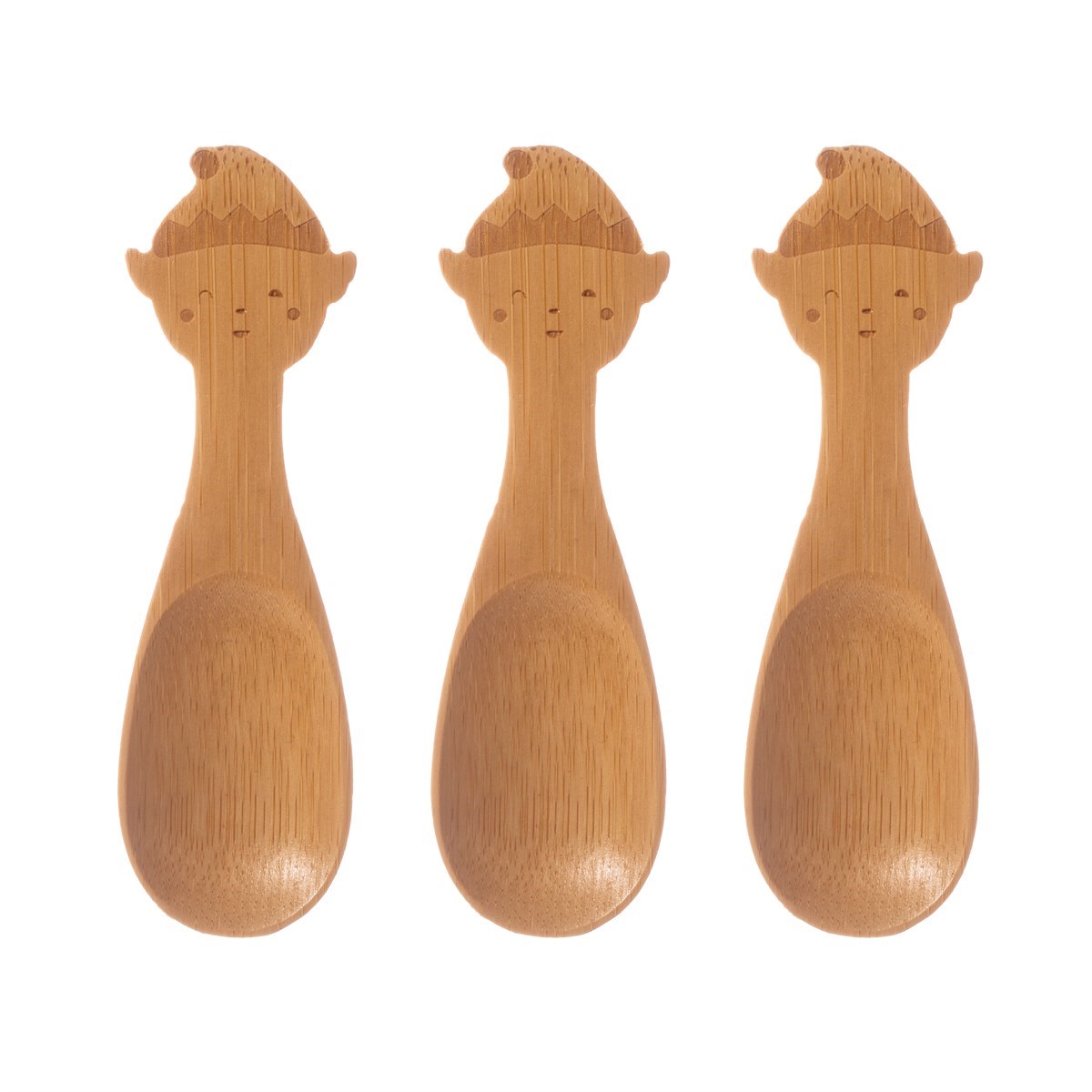 Bamboo baby toddler spoon in Xmas elf design