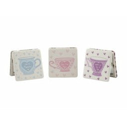 Mum slogan mirrors in choice of 3 colours - blue, pink or purple