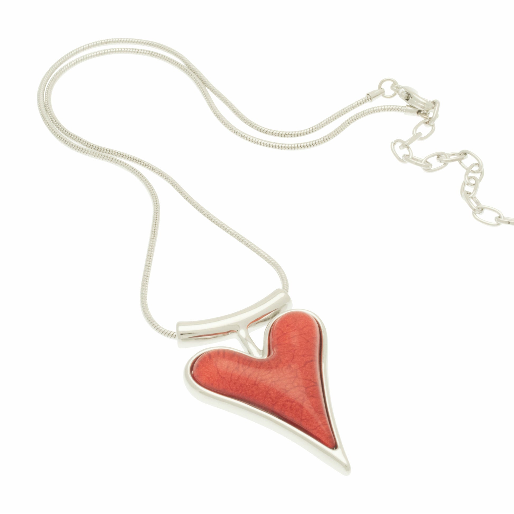 Red Resin Heart Necklace
