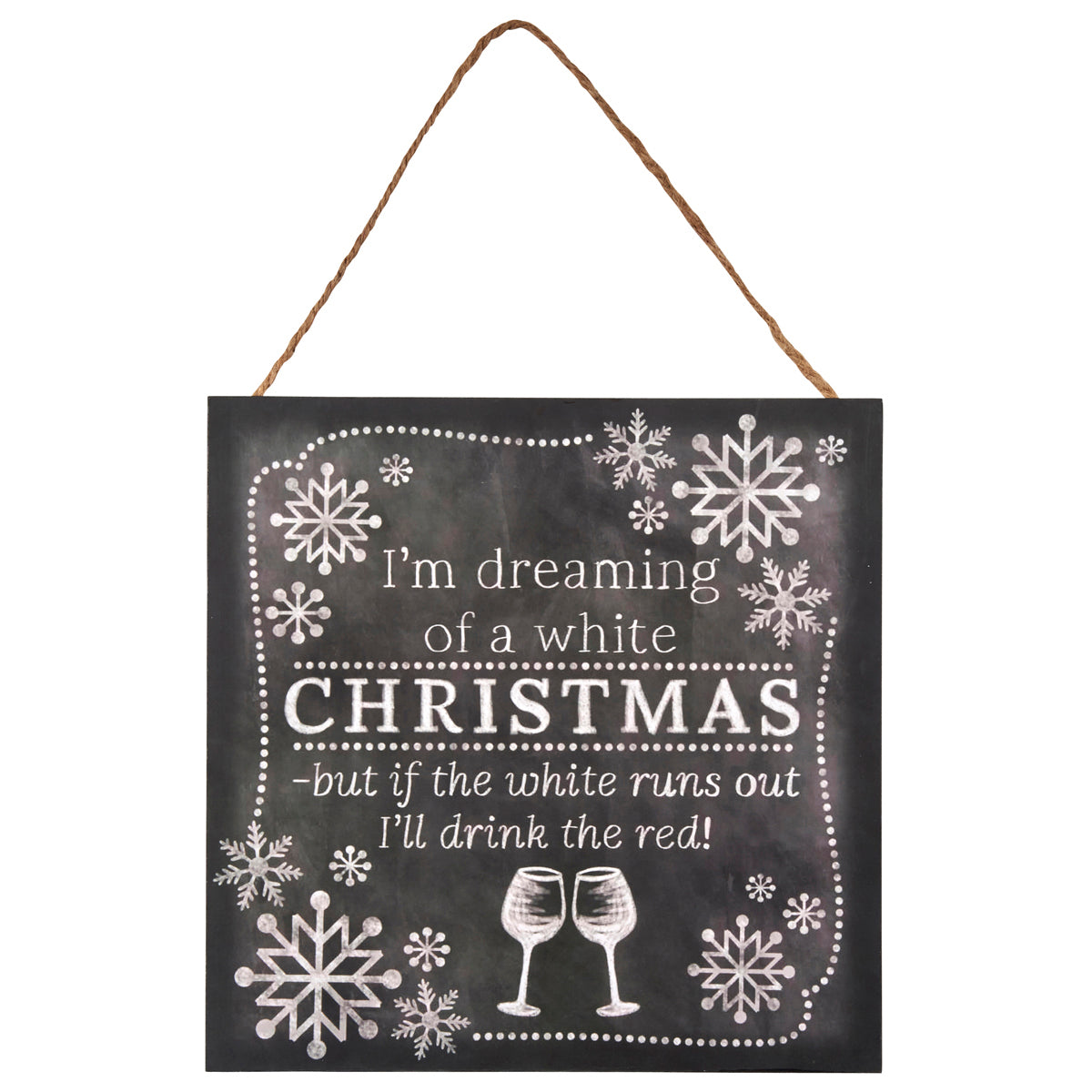 White Christmas Wine Sign