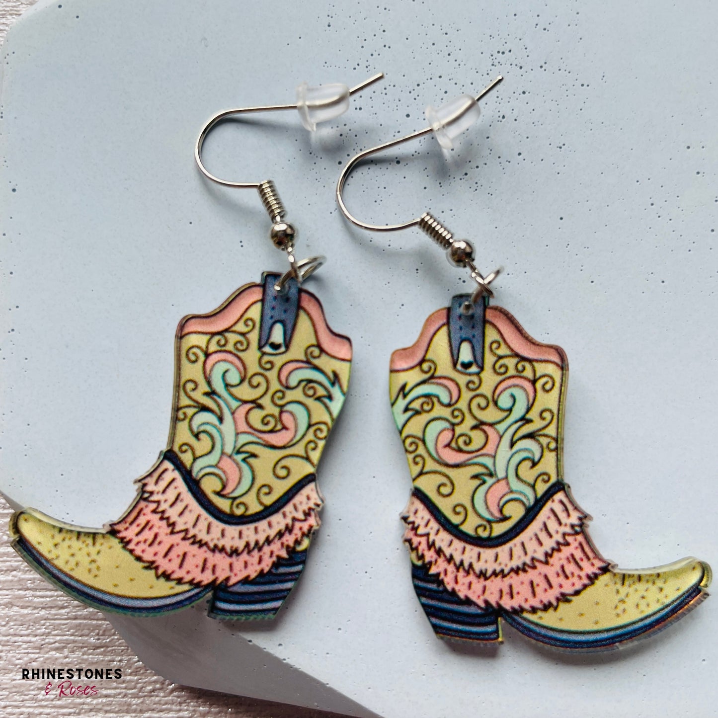 Decorative Cowboy Boots Drop Earrings