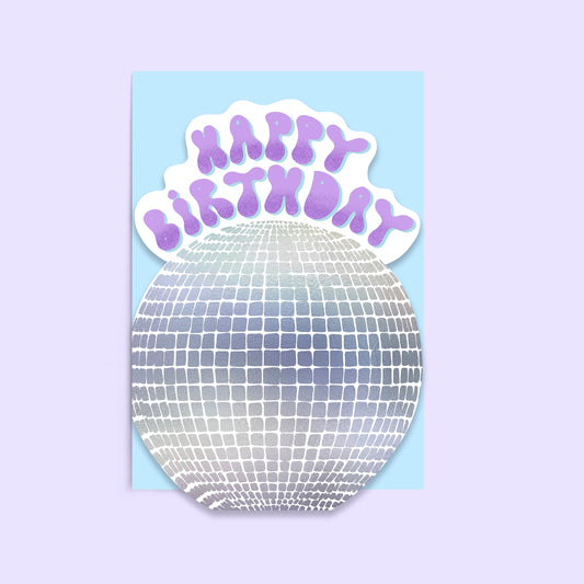 Mirrorball foil greeting card