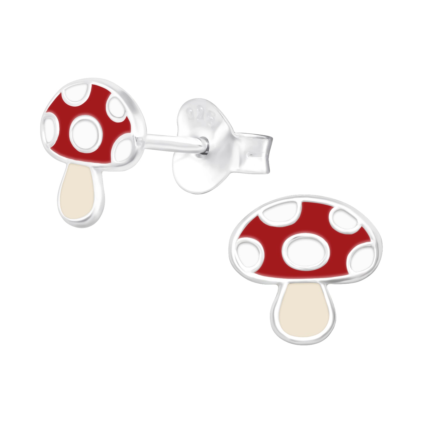 Red and White Resin Mushroom Earrings
