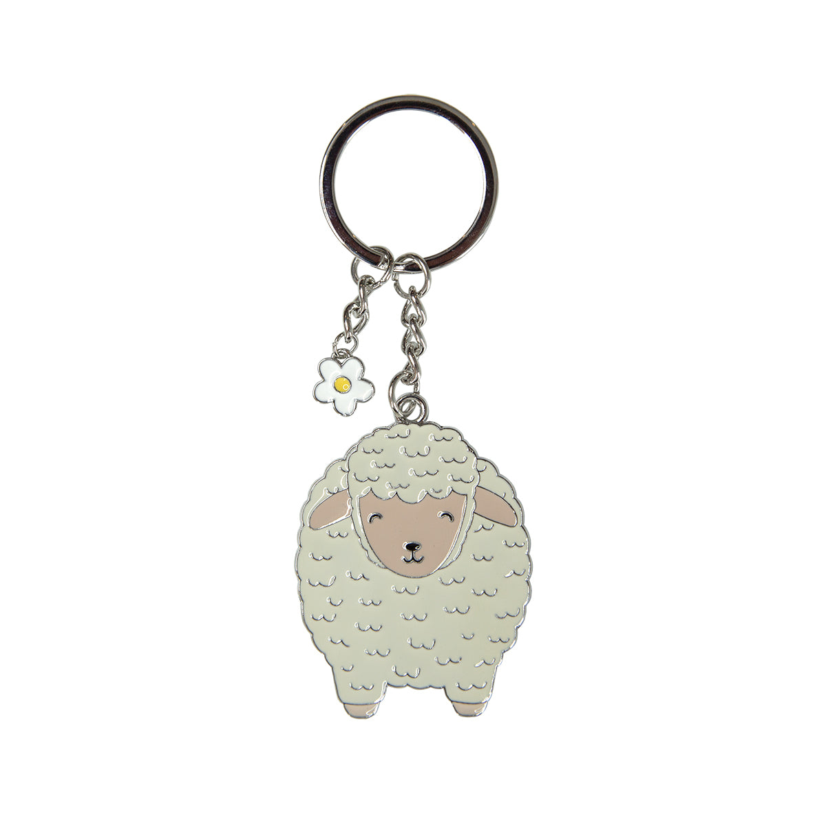 White sheep keyring