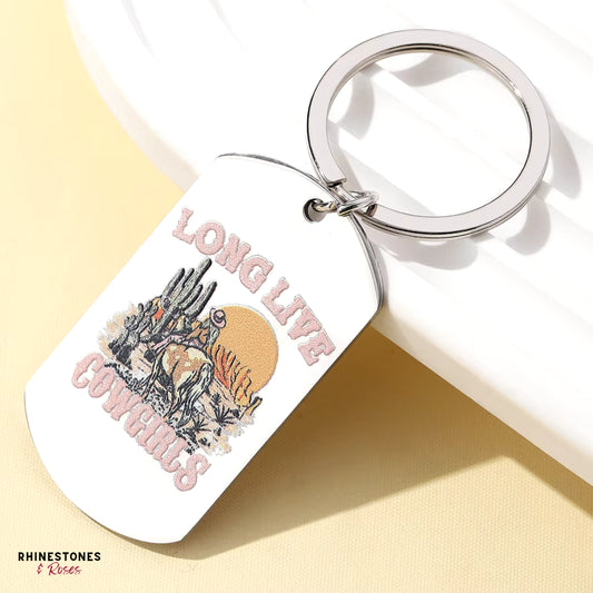 Long live cowgirls metal keyring