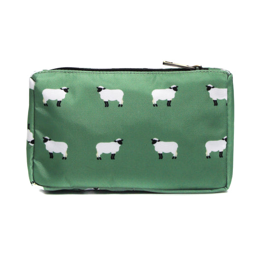 Green sheep make up bag