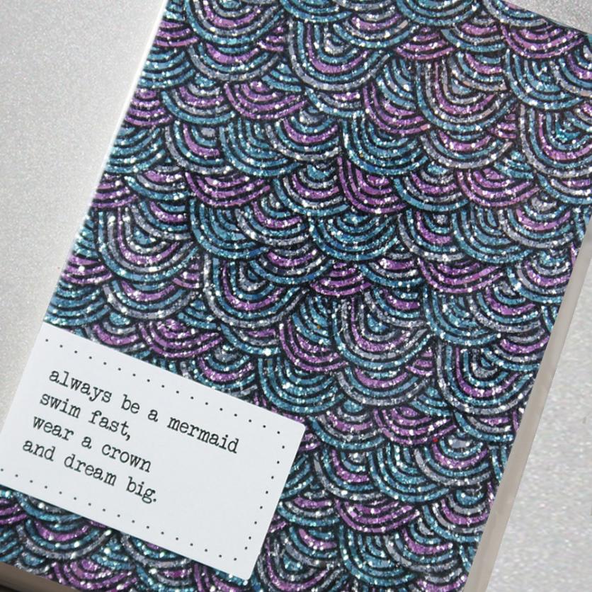 Mermaid Handmade Glitter A5 Notebook