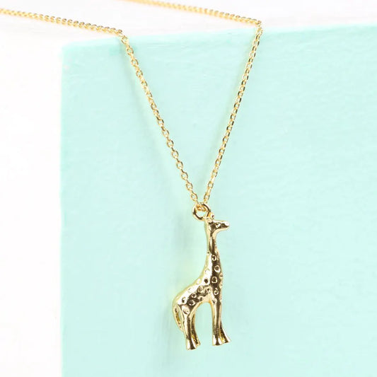 Cute little gold plated giraffe necklace