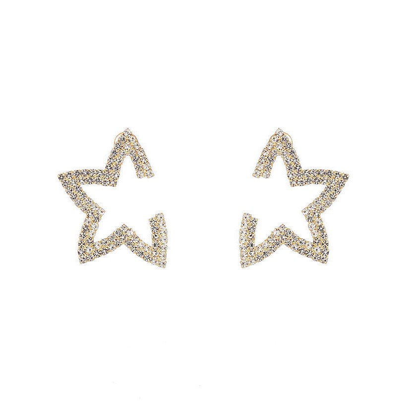 Super sparkly star hoop earrings