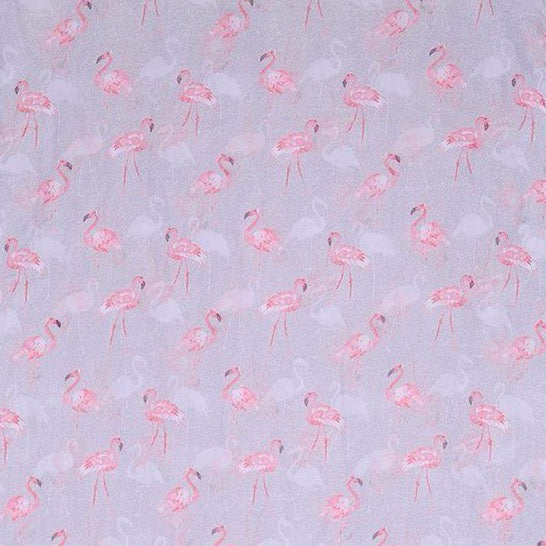 Grey pink flamingo printed scarf by Catherine Lansfield