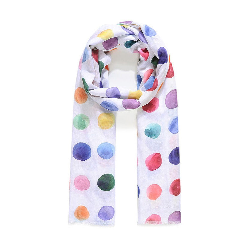 White based painted spot scarf