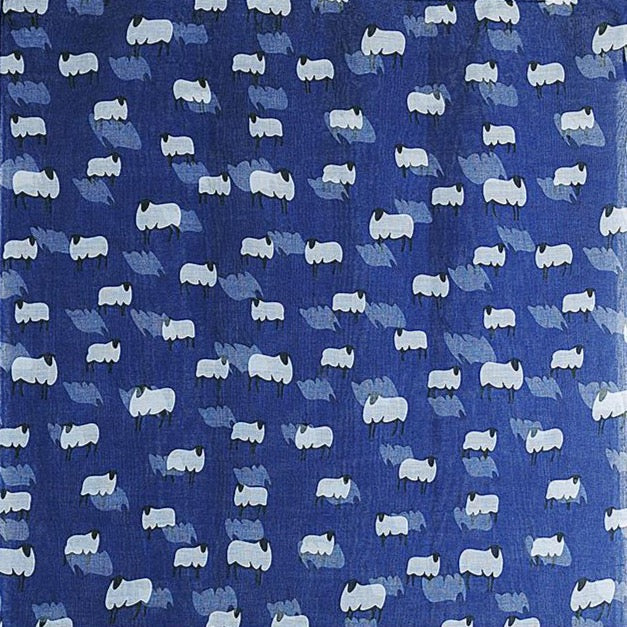 Sheep print in blue