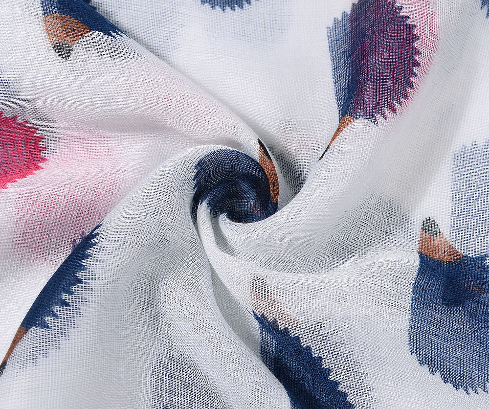 Close up of white hedgehog scarf