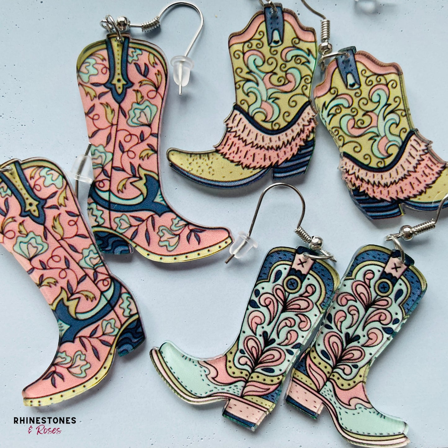 Decorative Cowboy Boots Drop Earrings