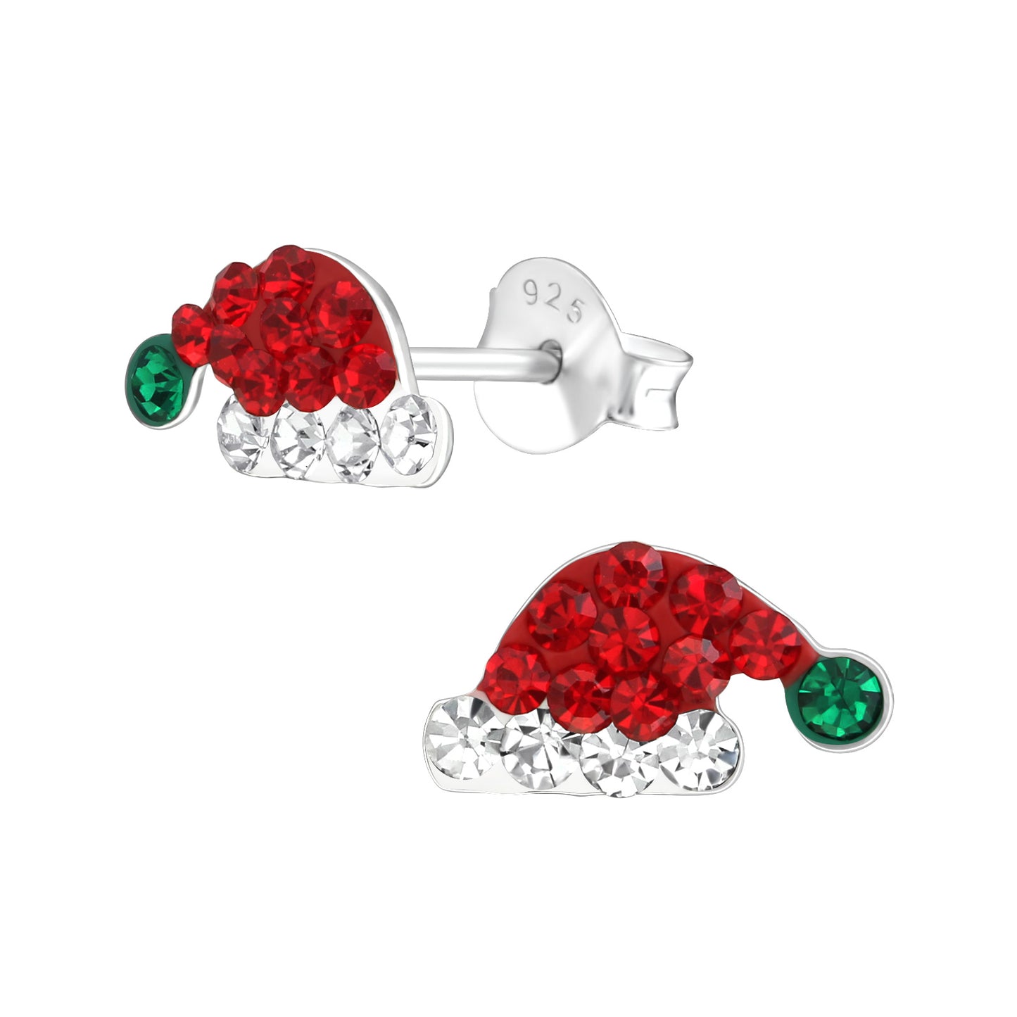 Santa hat crystal earrings