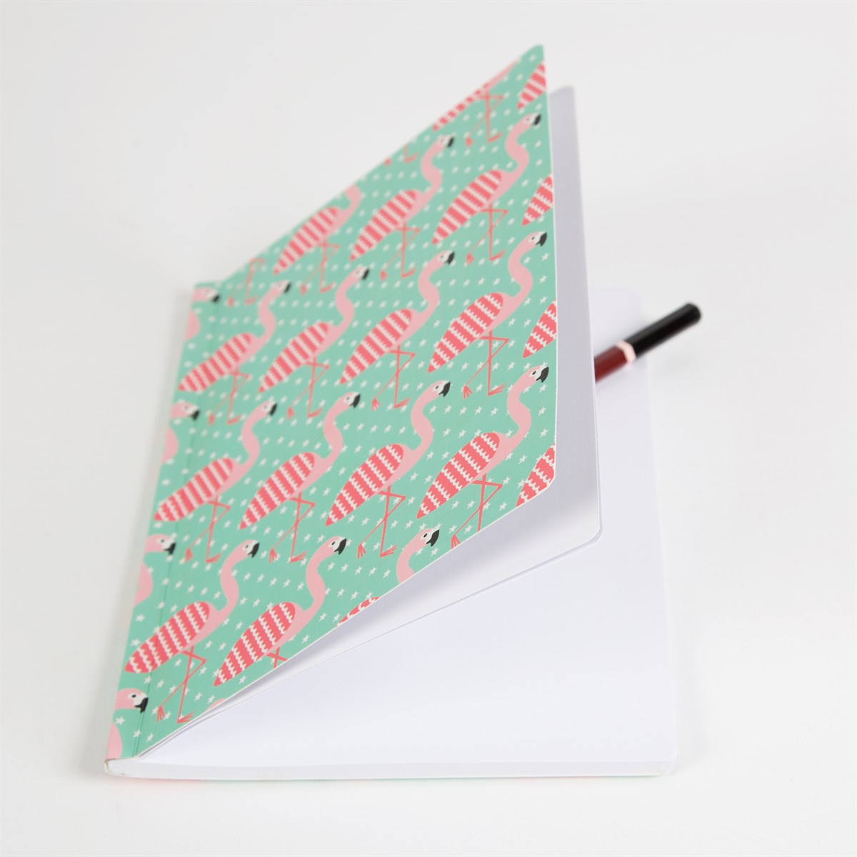 Pretty flamingo pink and blue notebook