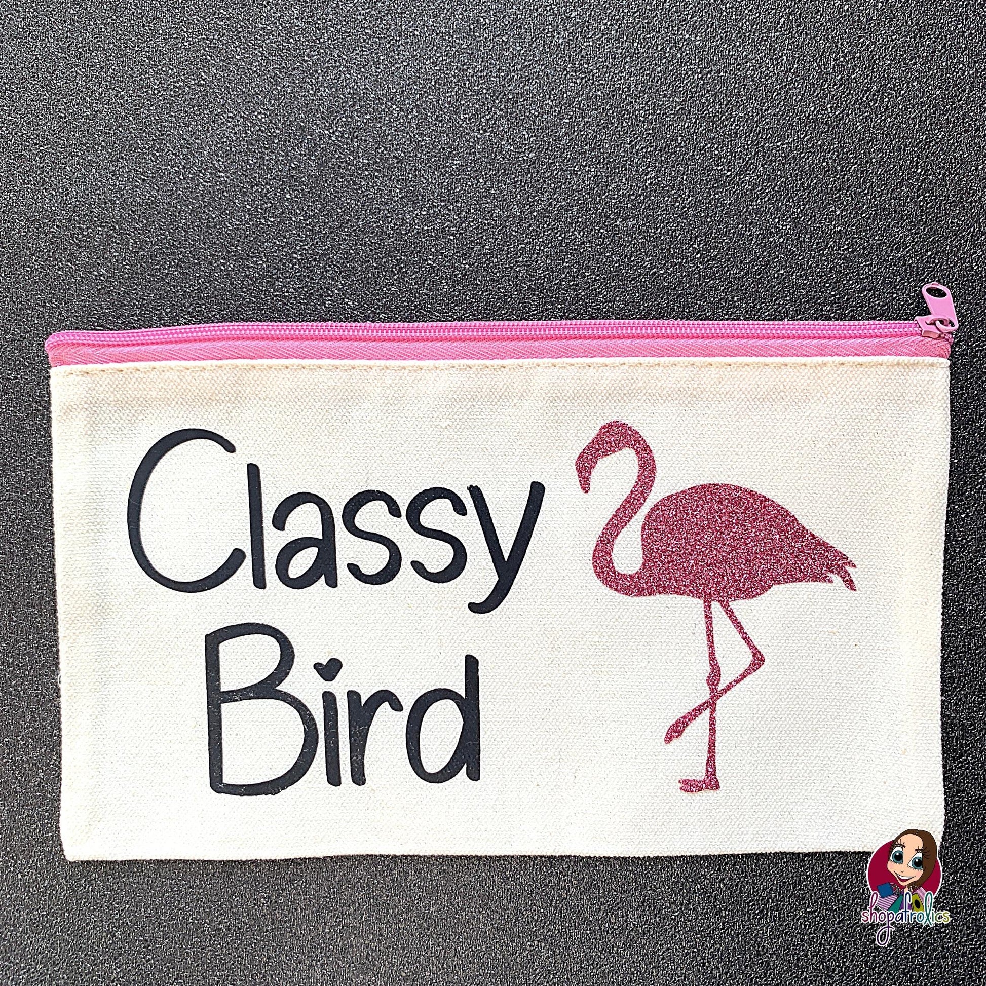 pink flamingo make up bag