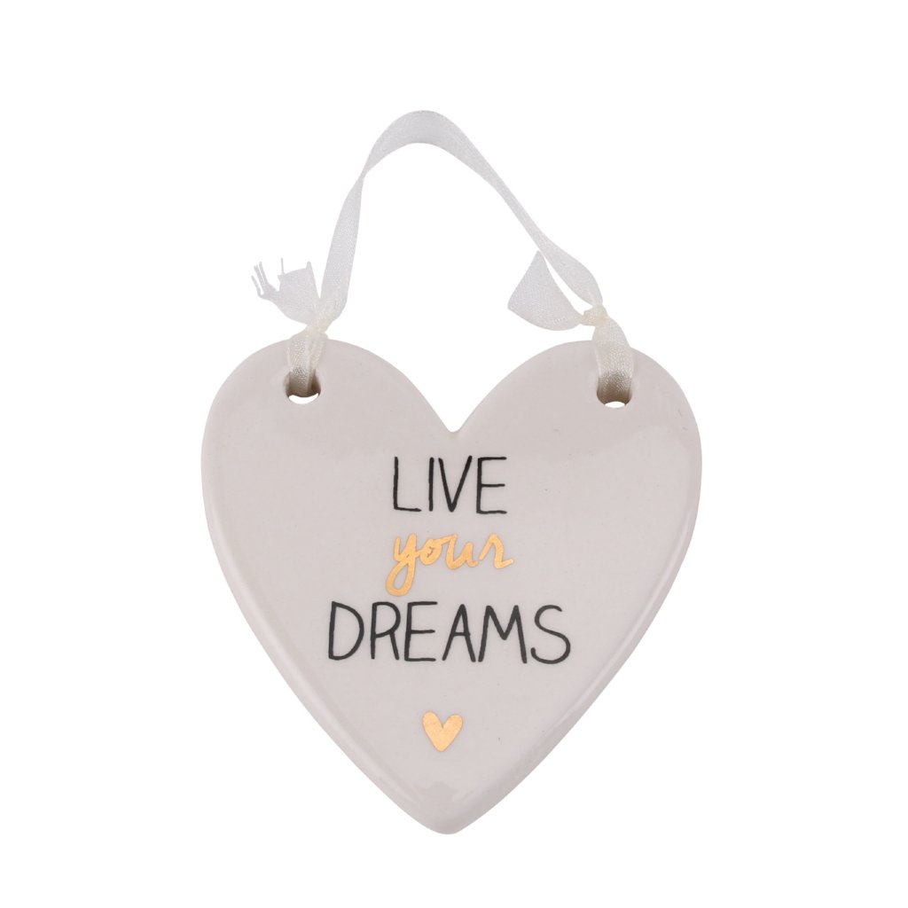 Pretty little ceramic hearts with choice of phrases