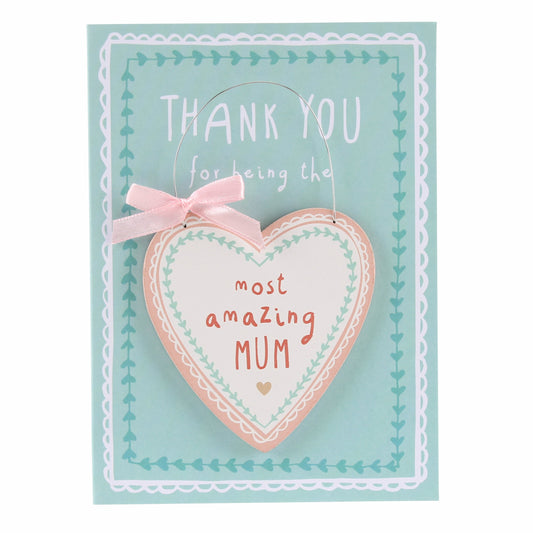 Amazing Mum Card and Hanging Keepsake Heart
