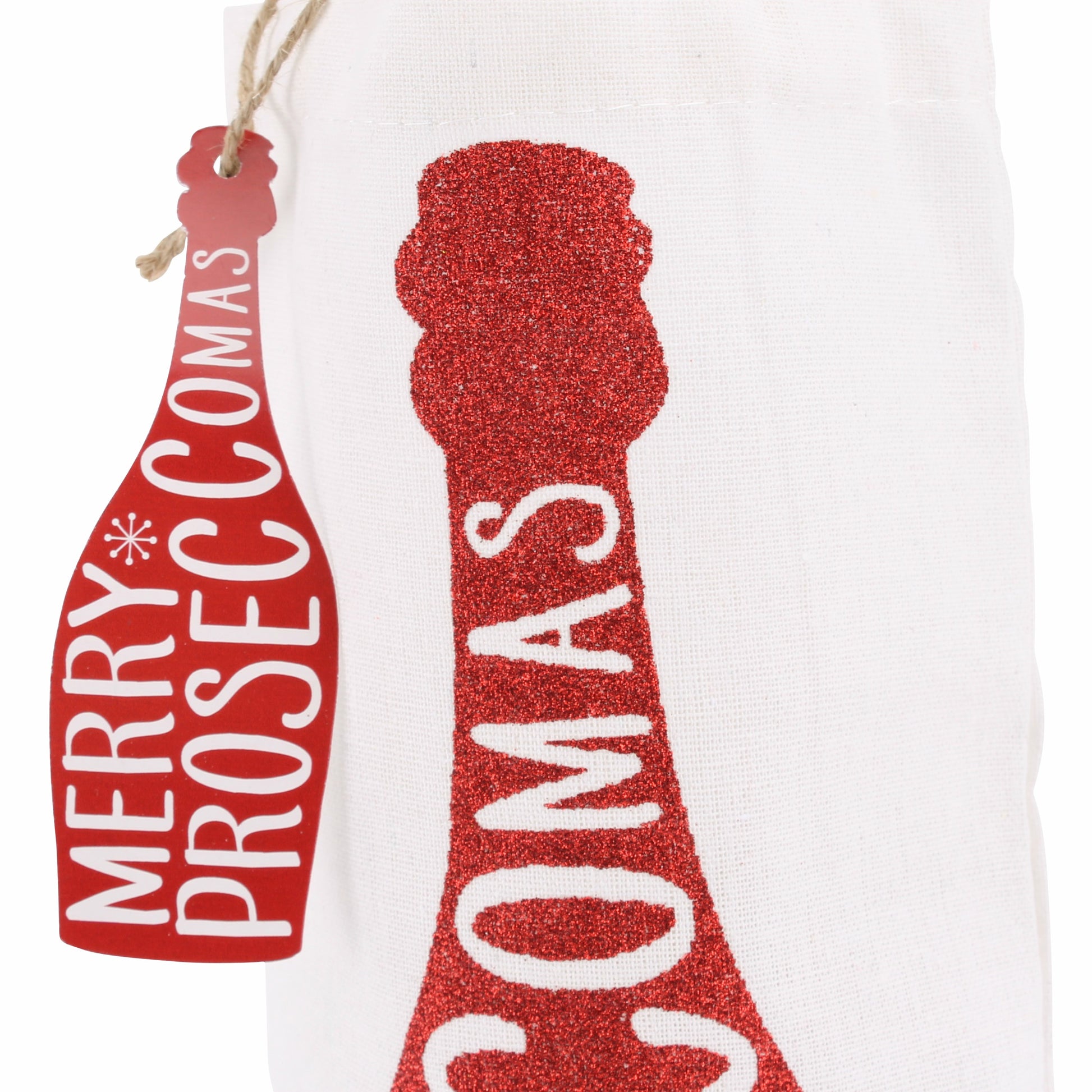 Red Merry Prosecco-mas Bottle Bag