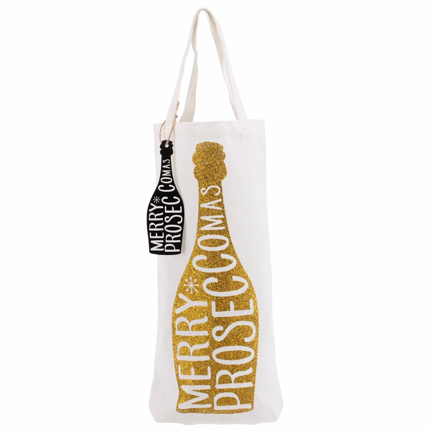 Gold Merry Prosecco-mas Bottle Bag