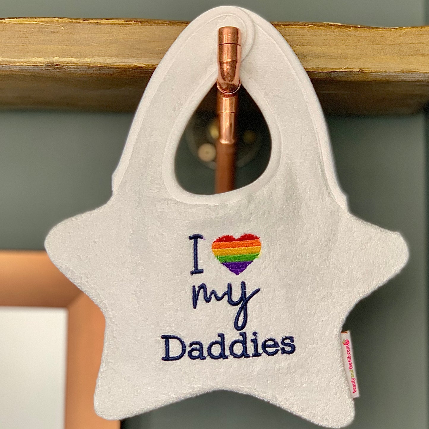 I love my daddies LGBT pride dribble bib