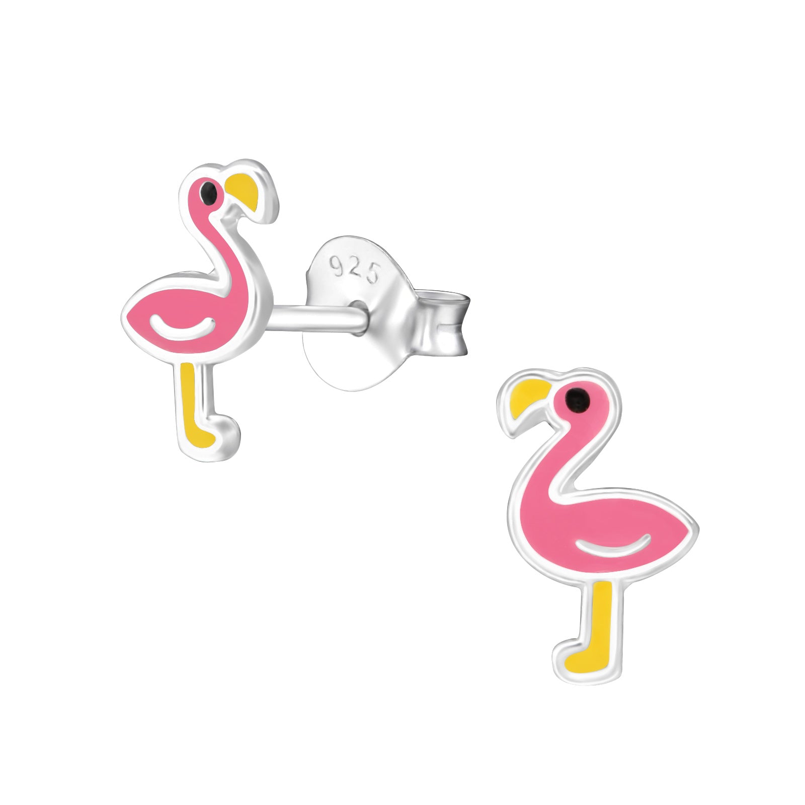 Flamingo Resin Sterling Silver Earrings