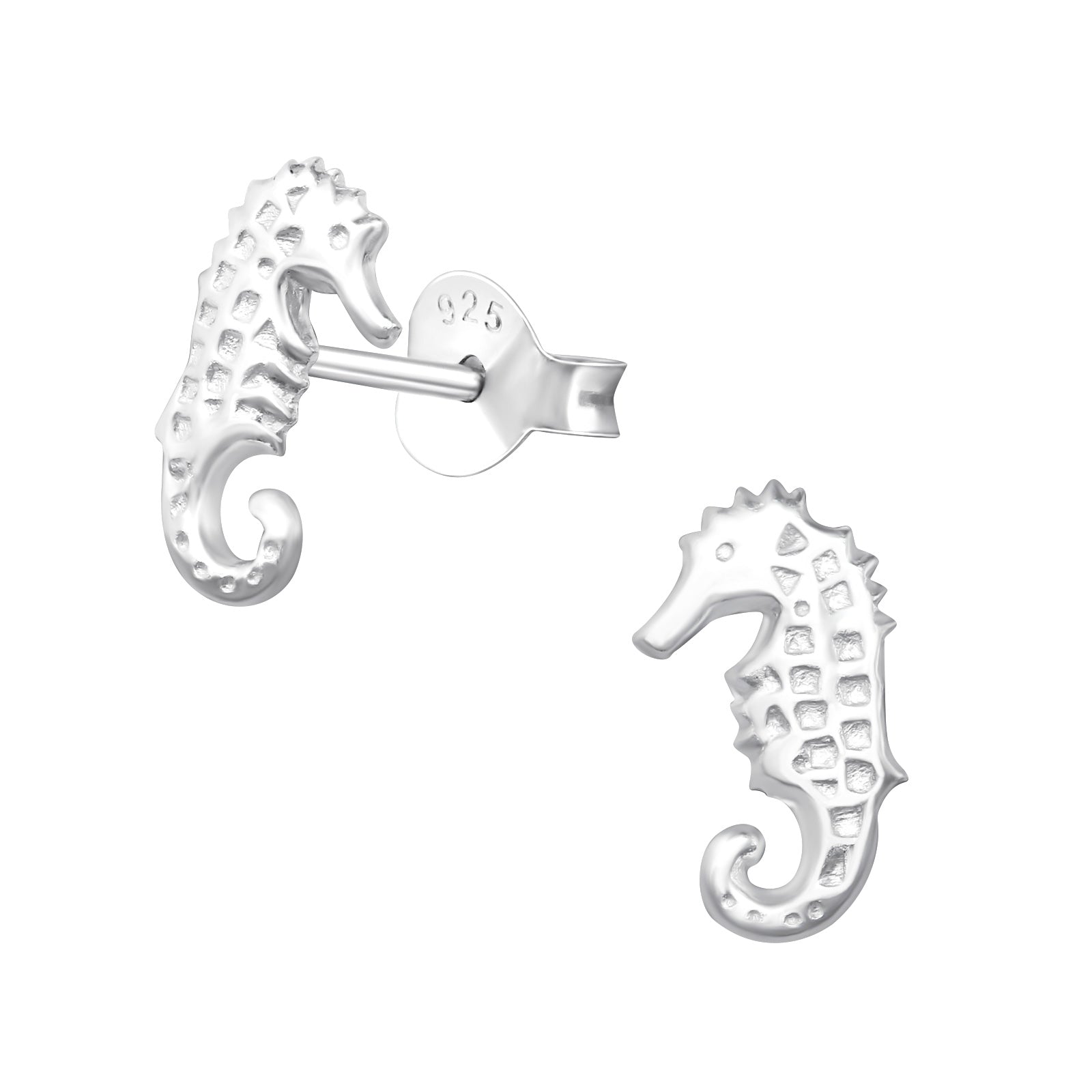 Explore oceans with these pretty seahorse stud earrings.