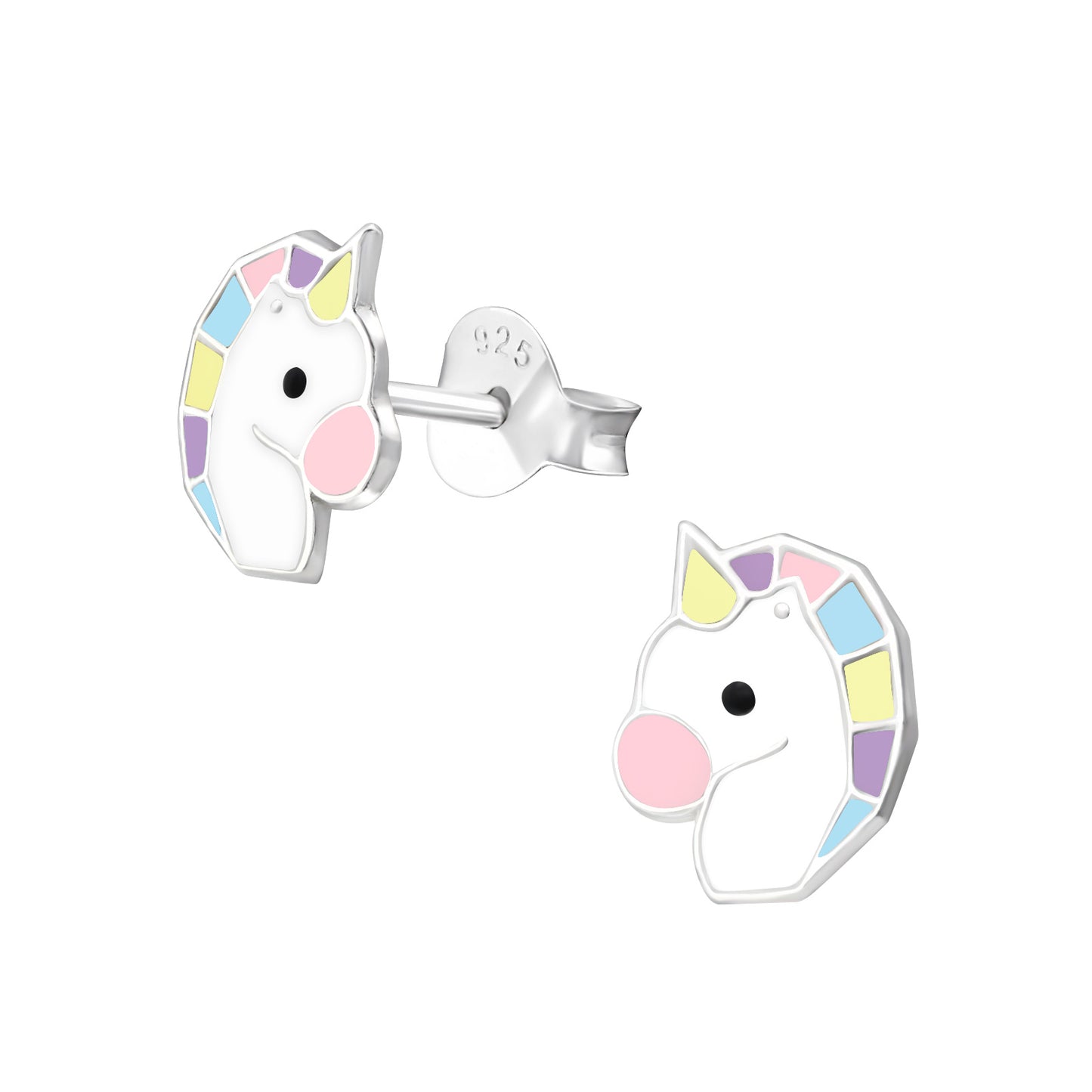 Unicorn Head Sterling Silver Earrings