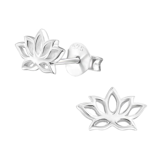 Beautiful lotus flower stud earrings represent spirituality, and the purity of heart and mind.