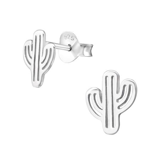 Sterling Silver Cactus Earrings