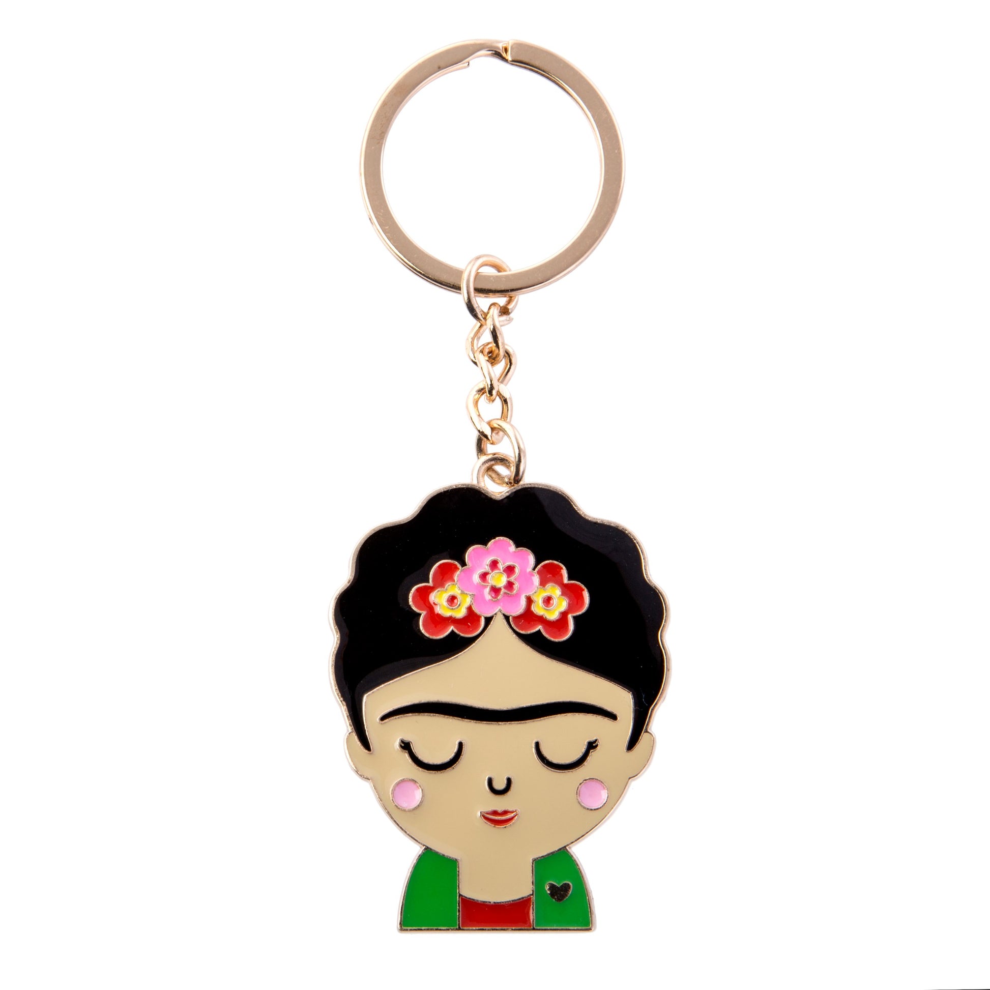 Keyring featuring Frida Kahlo and reflecting the vibrant culture of Mexico.