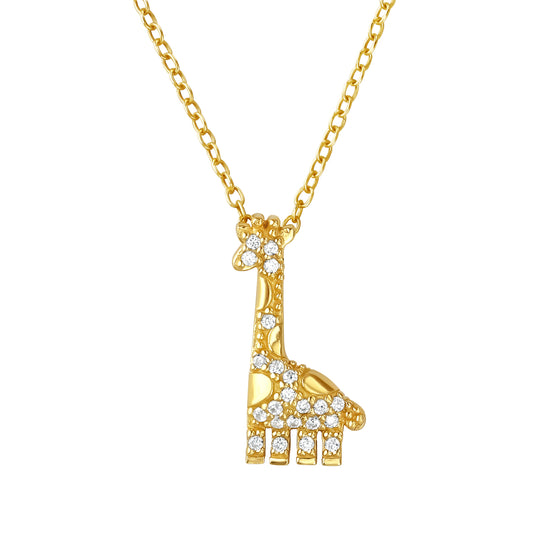 Gorgeous giraffe necklace with crystal details.