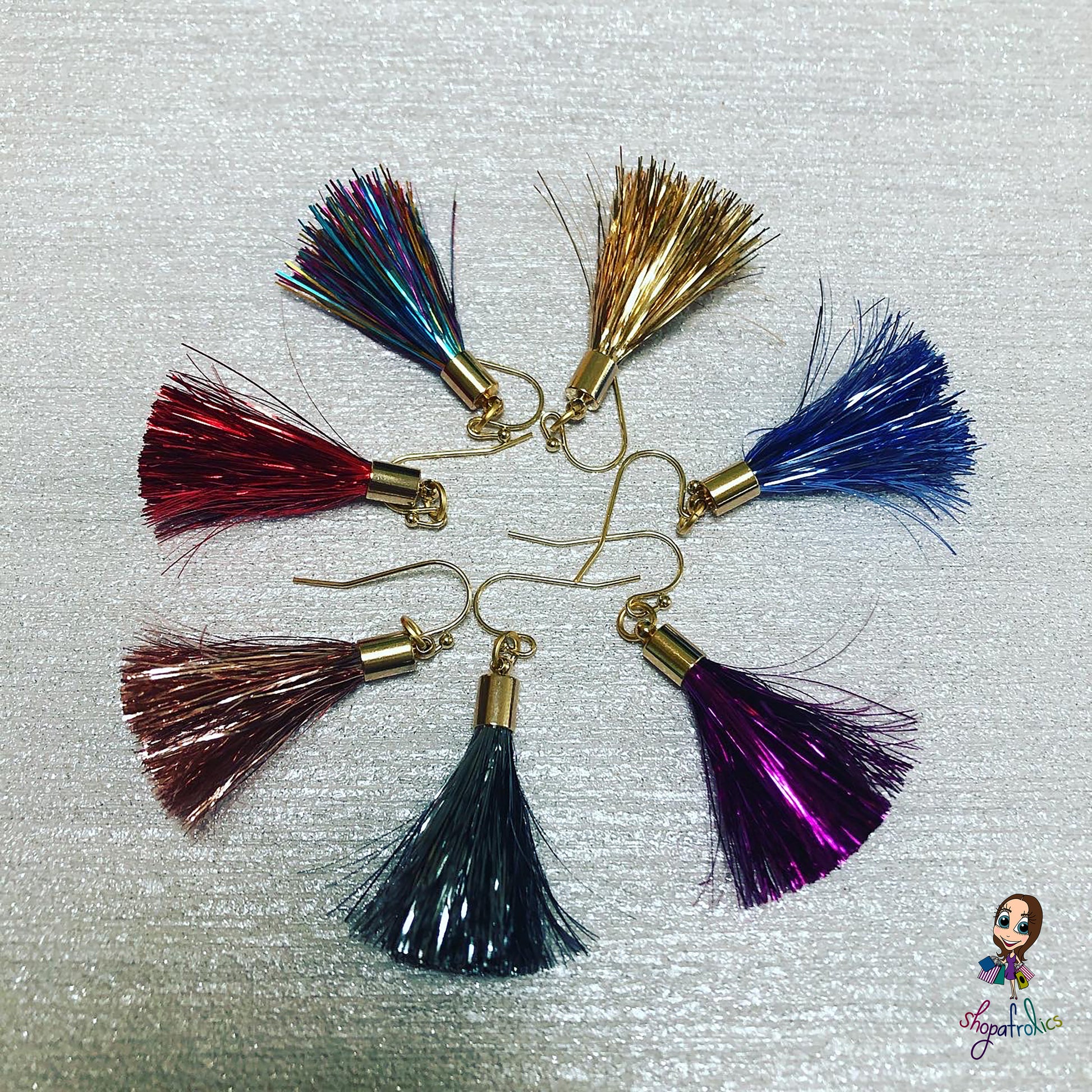 Varied colours of tassel earrings
