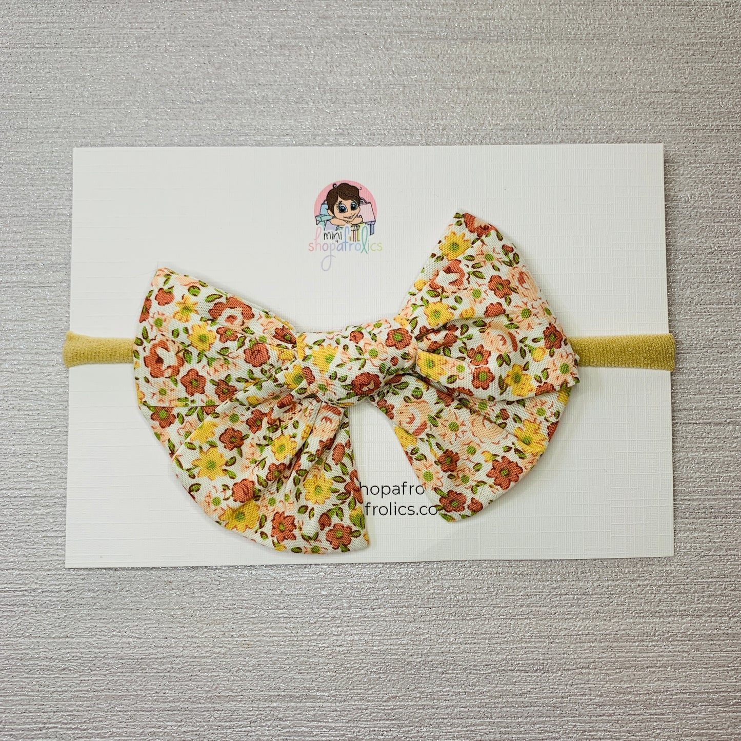 Autumnal floral print infant for headband