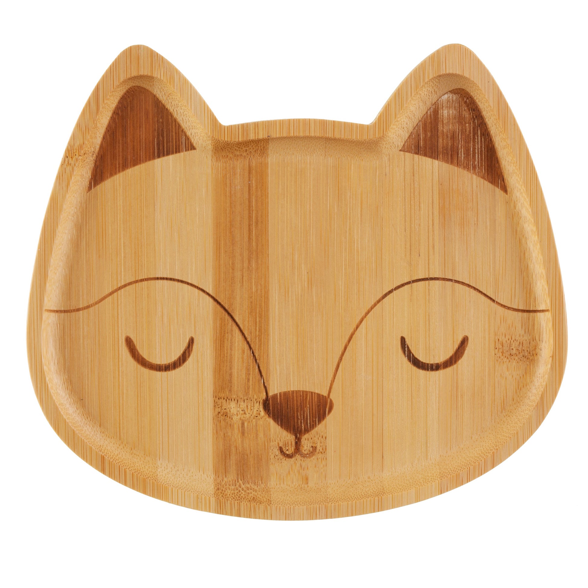 Friendly fox baby bamboo plate