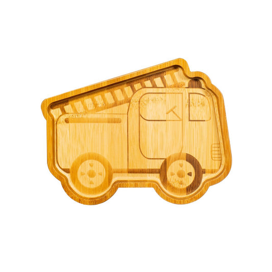 Fire engine baby bamboo plate