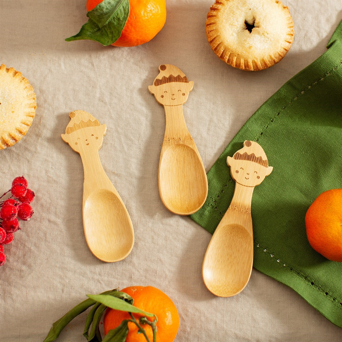 Christmas Elf Bamboo Spoons