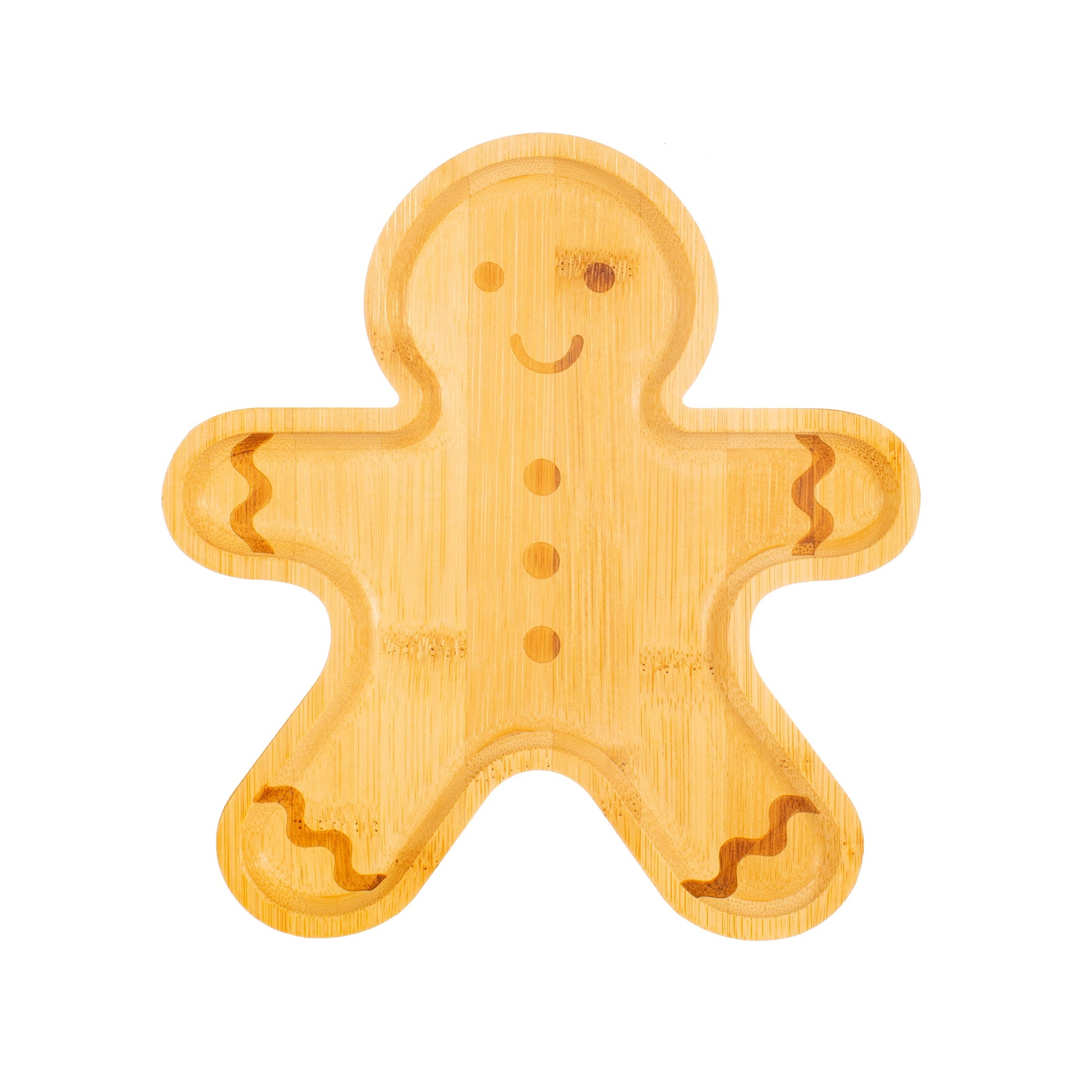 Gingerbread man woman person bamboo children's plate